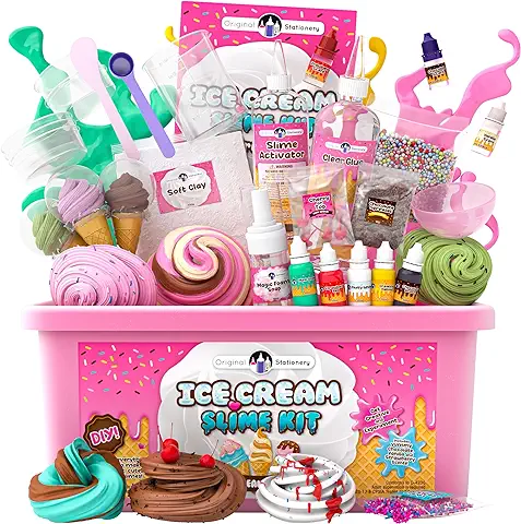 Original Stationery Kit Esponjoso de Slime para Niñas ¡Todo en una Caja para Hacer Slime Suave de Helado, de Mantequilla, Nube y Espuma! Regalos Cumpleaños para Niñas y Niños  