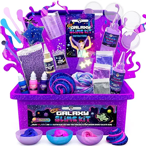 Original Stationery Mini Galaxy Slime DIY Kit con Todo para Hacer Glitter & Galactic Slime para Niños 10-12 Girl Birthday Ideas  