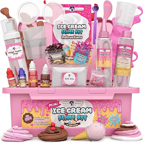 Original Stationery Mini Ice Cream Slime Kit para Niños 7 a 12 Fabrica de Slime Edición Heladería! Haz Helados Esponjosos de Mantequilla- Regalos Cumpleaños  