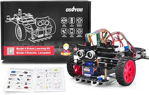 OSOYOO Model 3 Robot Car DIY Starter Kit for Arduino: Educational Motorized Robotics, Remote Control App, Learning How to Code, IOT Mechanical Coding for Teens and Adults  