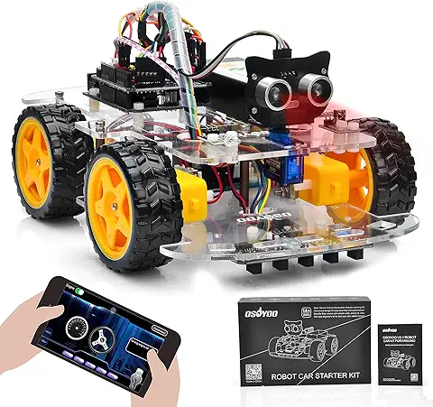 OSOYOO Robot Car Starter Kit for Arduino UNO - Stem Educational Motorized Robotics for Building, Programming & Learning How to Code for Kids Teens Adults  