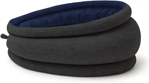 OSTRICHPILLOW Light Almohada de Viaje para Aviones, Coche, Oficina, Soporte de Cuello para Volar, Almohada de Cuello para Siestas. Accesorio de Viaje para Hombre y Mujer – Color Azul Noche  