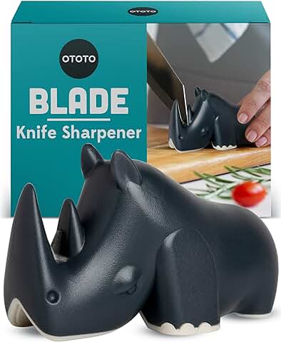 OTOTO Blade Knife Sharpener - Keep Knife Sharper with the Best Knife Sharpener - Fun Kitchen Gadgets BPA-free & Dishwasher-Safe Kitchen Knife Sharpener - Dimensions: 3.62 x 1.69 x 2.09 Inches  
