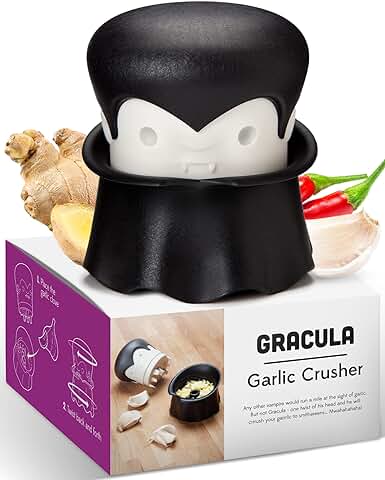 OTOTO Gracula Garlic Crusher - Twist Top Garlic Mincer & Easy Squeeze Manual Garlic Press & Peeler - BPA-Free Cool Kitchen Gadgets - Easy Clean by Hand Wash Only  