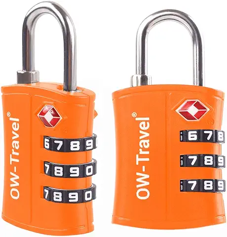 OW-Travel Candado maleta TSA Anti robo. Candado numerico 3 Digitos. Candado Combinacion Taquilla. Candados para mochilas y maletas. Candado Taquilla Gimnasio. Candado seguridad equipaje