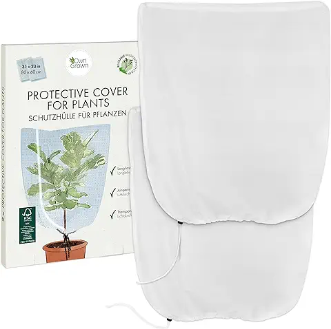 OwnGrown 2X Protección de Invierno para Plantas: Malla Protectora Transpirable y Translúcida para Plantas - Protección de Invierno para Plantas en Macetas - Protección Contra Las Heladas  