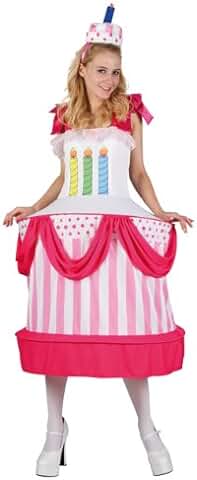 P 'Tit Payaso 86899 Disfraz Adulto Mujer Pastel de Cumpleaños – Talla única – Multicolor  