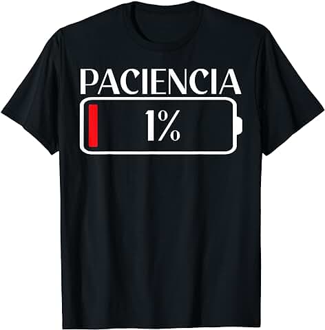 Paciencia al 1% Regalo Divertido Cumpleaños Pijamas Parejas Camiseta de Manga Corta, Talla S  