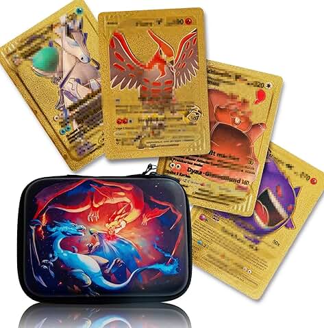 PAGEMS Cartas Poke-Gold,Juegos de Batalla,2023 New Version Espanol,Mejores Ideas para Regalos,Colecciones(88 Cartas)  