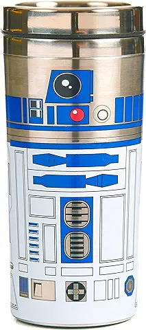 Paladone- R2-D2 Taza de Viaje de Acero Cepillado -Producto Oficial de Star Wars  
