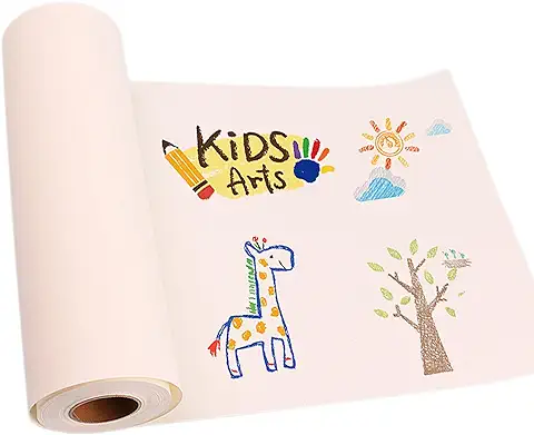 PALUDO Rollo de Papel de Dibujo Blanco, 22.5 cm x 15M Rollo de Papel Blanco para Manualidades, Rollo Papel Continuo Blanco para Caballete Pintura Niños Dibujos Proyecto de Artesanía Papel de Calco  