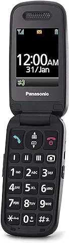 Panasonic KX-TU446EXR Teléfono Móvil Para Personas Mayores (Resistente a Golpes, Cámara, Incluye Auriculares y Cargador, Indicador LED) - Granate  