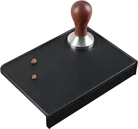 PANSYFEN Alfombrilla de Silicona para Café Alfombrilla para Apisonar Café Expreso con Borde Alfombrilla de Manipulación Engrosada Antideslizante Estante de Manipulación de Café Barista Tool(Negro)  