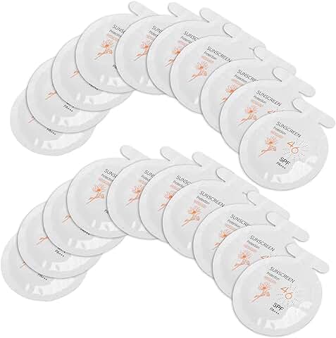 Paquete de 20 Protectores Solares, Protector Solar Hidratante SPF46 PA +++, Protector Solar Facial y Corporal de 3 ml, Protector Solar Hidratante para la Mayoría de las Pieles  