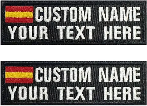 Parche Personalizado con Nombre, Parches Tácticos Personalizados con Bandera Española, Parches Militares Bordados con Nombre para Mochilas,uniformes,arneses de Perro,chaquetas  