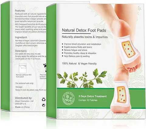 Parches Detox para Pies 20PCS Parches para Pies, Ajenjo Detox Foot Pads Desintoxicantes Parches de Bambú Eliminan Toxinas Cuerpo Mejoran Sueño Aceleran Metabolismo  