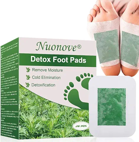 Parches Detox para Pies, Parches para Pies, 100% Naturales Ajenjo Detox Foot Pads, Parches Pies Desintoxicantes, Alivio del Dolor, Eliminan Toxinas Cuerpo Mejoran Sueño, Anti-Estres, 20PC  