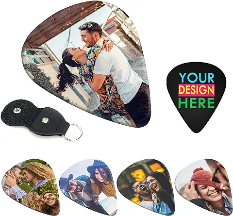 Púas de Guitarra con foto Personalizada, Púas para Guitarra Personalizadas con su Imagen/logotipo/texto, Plumillas para Acústica Guitarra Eléctrica Ukulele Bajo - 0,96 mm  