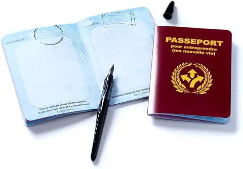 Pasaporte para Emprender mi Nueva vida – Regalo Original y Personalizado, Libro de Visitas para Animar a un Empresario/empresario, Colega o Amigo que se Lanza, Quien crea su Empresa, Granate, Clásico  