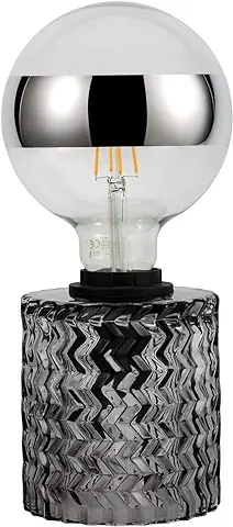 Pauleen 48083 Luminaria Crystal Smoke Máx. 20 W E27, Retro Vintage, Vidrio Ahumado, Lámpara de Sobremesa 230 V Cristal  