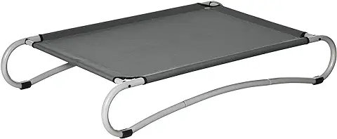 PawHut Cama Elevada para Perros Pequeños Medianos Cama para Mascotas con Tela de Malla Transpirable Marco Curvo de Acero para Interior Exterior 110x65x20 cm Gris  