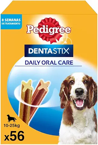 Pedigree Dentastix Snack Dental para la Higiene Oral de Perros Medianos (1 Pack de 56ud)  