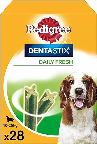 Pedigree Pack de Dentastix Fresh de uso Diario para la Limpieza Dental y Contra el Mal Aliento de Perros Medianos (28ud)