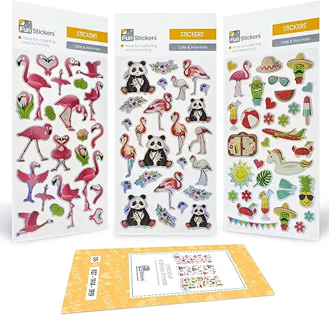 Pegatinas Niños Adultos - 3 Láminas Pegatinas Flamenco oso Panda - Para Libretas Reseñas Actividad Manual Bolsa de Cumpleaños Piñata Recordatorios - Pegatinas Geniales que Recompensan a los más Peques  