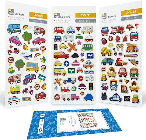 Pegatinas Niños Adultos - 3 Láminas Pegatinas Motos Trenes Transportes - Para Libretas Reseñas Actividad Manual Bolsa Cumpleaños Piñata Recordatorios - Pegatinas Geniales Recompensan a los más Peques  