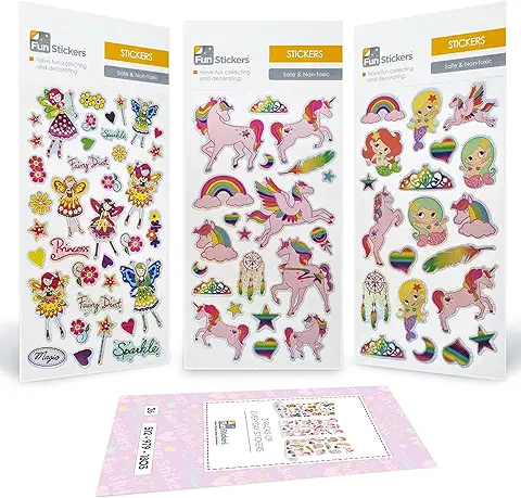 Pegatinas Niños Adultos - 3 Láminas Pegatinas Unicornios Sirenas paz y amor - Para Libretas Reseñas Actividad Manual Bolsa Cumpleaños Piñata Recordatorios - Pegatinas Geniales Recompensa a los Peques  