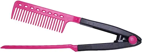 Peine en Forma de V - TOOGOO(R)Peine de Diseno en Forma de V Plegable para Planchar el pelo de DIY de Salon de pelo de Belleza de Color Negro rojo Rosado  