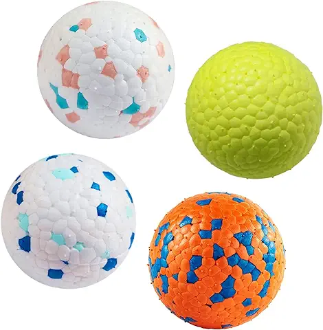 Pelotas para Perros para Masticadores Agresivos, Pelota para Perros Hinchable Indestructible, Liviana y Flotante, Pelota para Masticar Duradera para Perros Grandes y Medianos para Buscar y Jugar 4pcs  