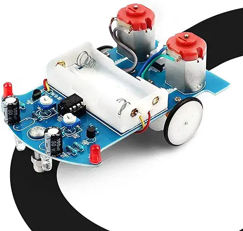 PEMENOL Kit de Soldadura de Práctica, Aprendizaje Electrónico, kit de Soldadura de Coche Inteligente, Línea a Robot para Niños, Electrónica para Educación, Escuela y Competencia W  