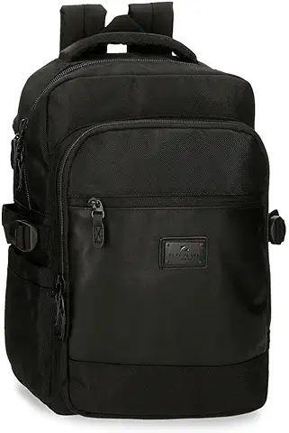 Pepe Jeans Soho Mochila para Portátil Adaptable 15,6" Negro 28x40x16 cms Poliéster y PU  