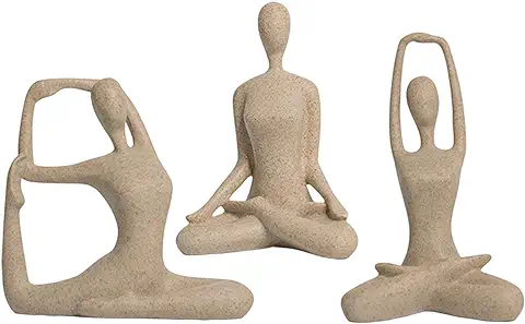 Perfk 3X Yoga Figura Escultura Decoración Mesa Centro de Mesa Escritorio Hogar Yoga Pose Estatua Estatuilla para Comedor Sala Inauguración Interior  