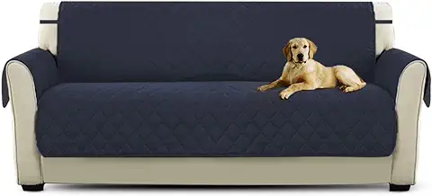 PETCUTE Fundas de Sofa Acolchado Cubre Sofa Protector de Sofá para Mascotas Azul Profundo 3 Plazas  