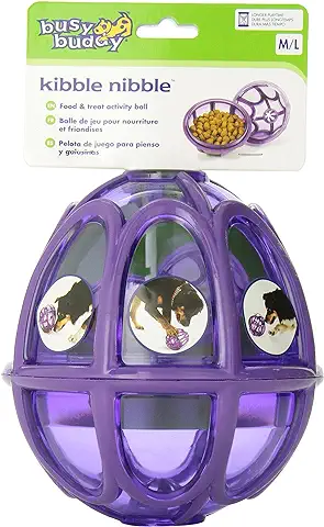 PetSafe Busy Buddy Kibble Nibble - Juguete para Perros, Bola Dispensadora de Golosinas y Comida para Perros – Mediano/Grande, M/L  