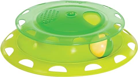 Petstages Catnip Chaser, Juguete Interactivo para Gatos, Disco de Raíl, Verde  