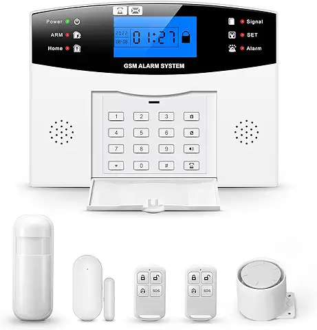 PGST Alarma Antirrobo para el Hogar, Alarma WiFi + Combinación de Teléfono GSM, Sirena Interior Incluida. Aplicación Smartlife Android/iOS, Compatible con Alexa  