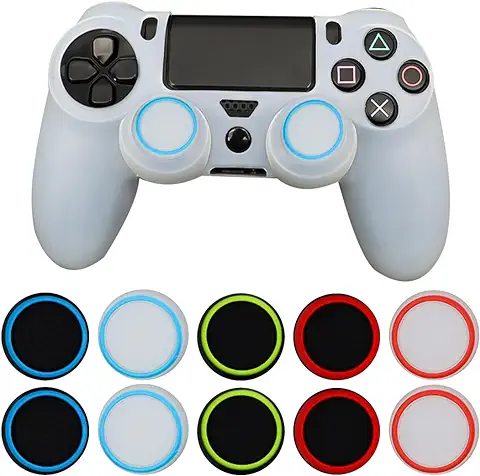 PHCOZY Cubiertas de Agarre de Colores para Mando de for Xbox One Serie X S y Playstation 5/4 - Accesorios de Protección para Joystick y Thumpstick…  