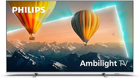 Philips 50PUS8057/12 Smart TV LED 4K UHD AndroidTV, Alto Rango Dinámico (HDR), Dolby Atmos, Imagen y Sonido Cinemáticos, Diseño Delgado, 60 Hz, Ambilight de 3 Lados, Bisel Plateado Claro, 50"  