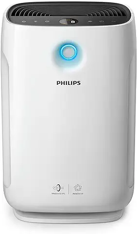 Philips Domestic Appliances Serie 2000 Purificador de Aire - Elimina Gérmenes, Polvo y Alérgenos en Estancias 79m², 3 Velocidades, Modo Sueño (AC2887/10)  