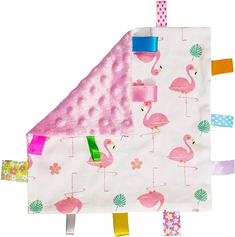 Pink Manta de Etiqueta para Bebé, Juguete de Manta de Etiqueta Suave, Manta de Tag  