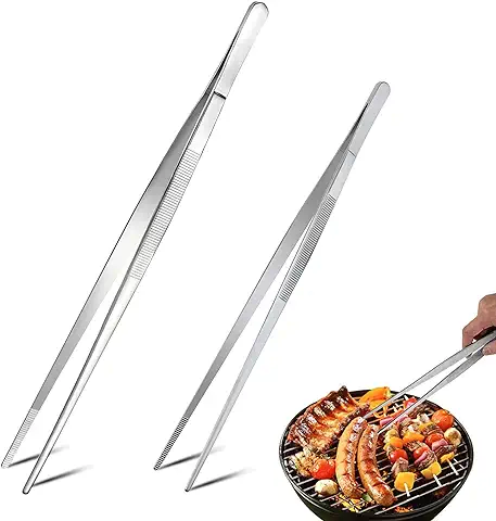 Pinzas Cocina, Pinzas de Acero Inoxidable, Pinzas Barbacoa, 2Pcs Pinzas para Carne,para Chefs, Amantes de la Comida,Reuniones Familiares, Profesionales Culinarios(30 cm, 25 cm)  