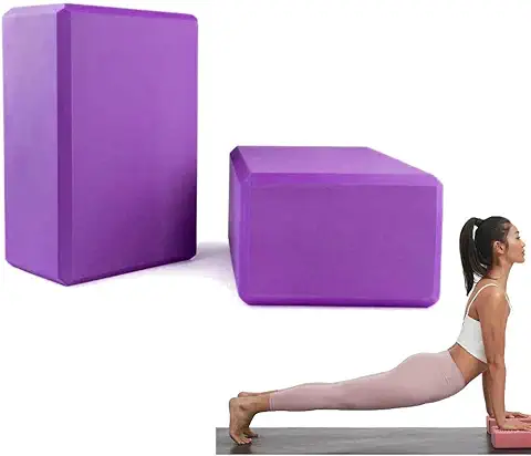 PIQIUQIU 2 Bloques de Yoga, Espuma de Eva Antideslizante de Alta Densidad para Yoga, Pilates, Ejercicio, Entrenamiento, Fitness y Gimnasio  