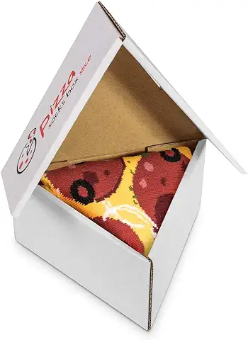 Pizza Socks Box Slice Pepperoni - Mujer Hombre - 1 par de Calcetines  