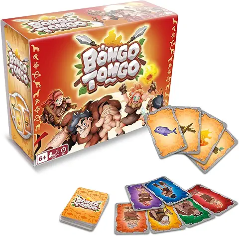 PLAY FUN BY IMC TOYS Bongo Tongo | Juego de Cartas Estratégico bajo una Temática Prehistórica para Niños y Niñas +6 Años - De 2 a 6 Jugadores  