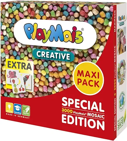 PlayMais MAXI PACK Creative - Juguete de Motricidad para Niños a Partir de 3 Años, con 3000 Piezas y Plantillas, Estimula la Creatividad y la Motricidad fina  