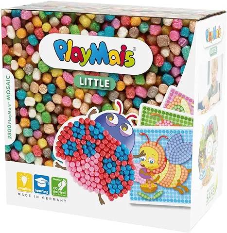 PlayMais Mosaic Little Bug Kit de Manualidades para Niñas y Niños de 3 Años+ | 2300 Piezas y 6 Plantillas de Mosaico con Insecto, Abeja, etc | Estimula la Creatividad y Las Habilidades Motoras  