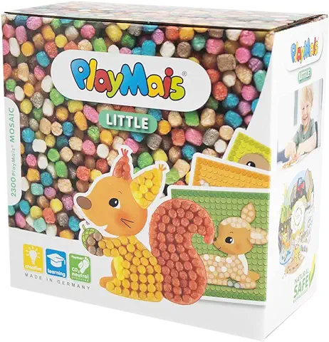 PlayMais Mosaic Little Forest Kit de Manualidades para Niñas y Niños de 3 Años+ | 2300 Piezas y 6 Plantillas de Mosaicos con Animales del Bosque | Estimula la Creatividad y Las Habilidades Motoras  